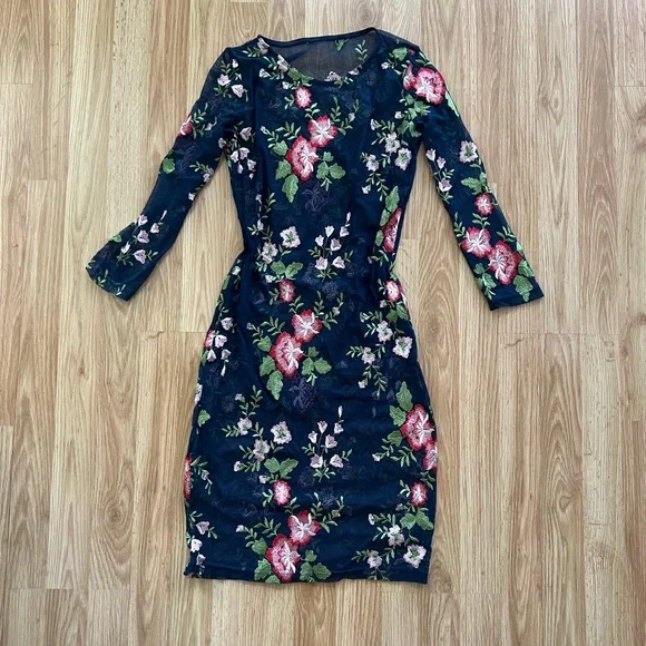 Mesh Embroidered Dress - Picture 1 of 2